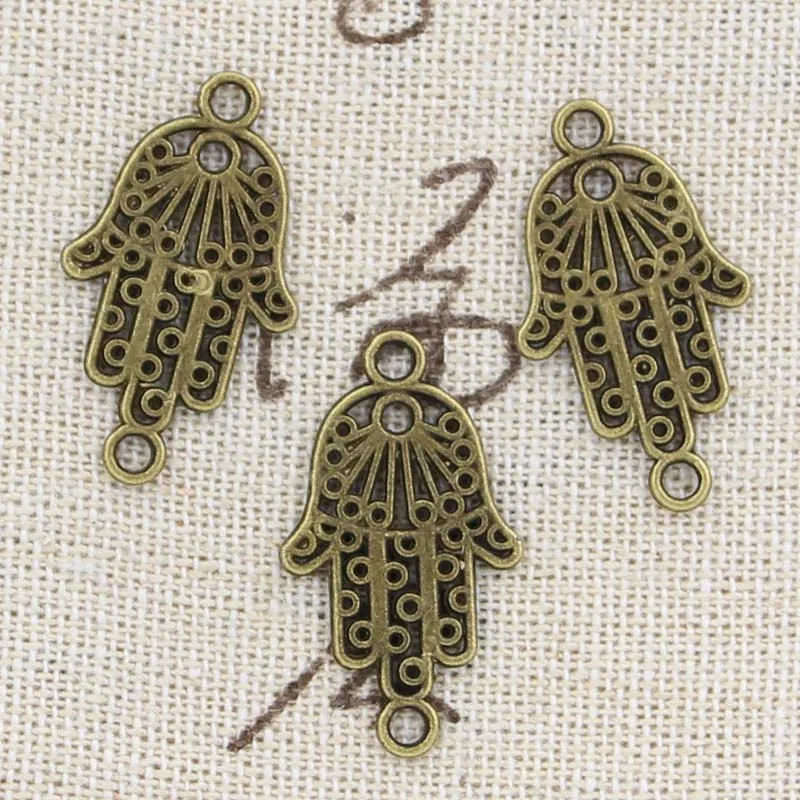 Подвески Хамса для защиты рук 26 х15 мм 15 шт. подходят кулонов винтажные бронзовые