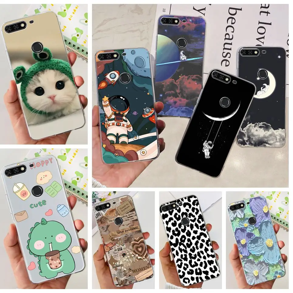 Чехол для телефона Huawei Nova 2 Lite LDN-LX2, задняя крышка, бампер с мультяшным астронавтом, кошкой, динозавром, чехол на Nova2 Lite 2 Lite, мягкий ТПУ