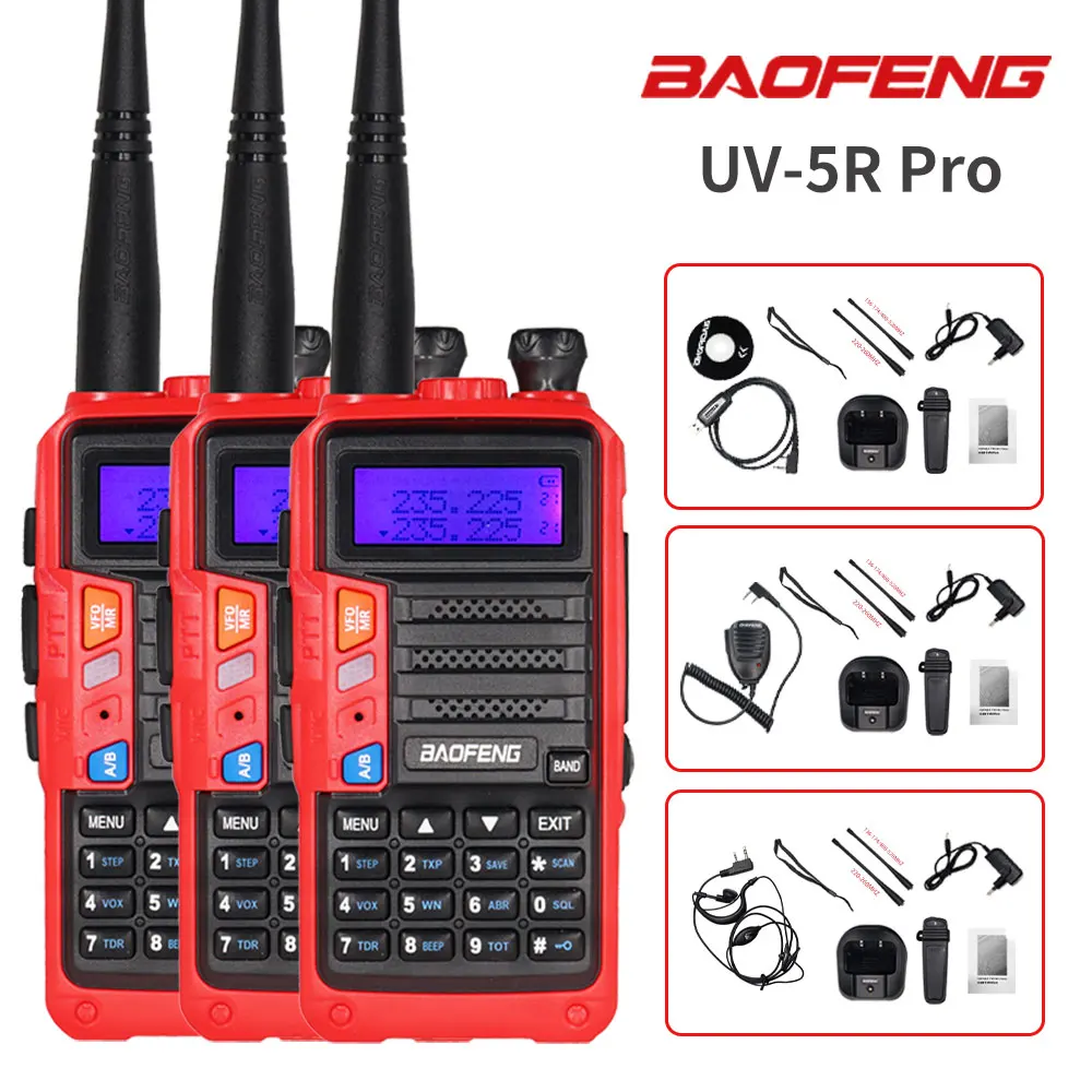 

Baofeng Uv5r Pro Walkie Talkie Ham Radio Comunicador двухдиапазонный Двухдиапазонный портативный любительский Cb радиостанции приемопередатчик