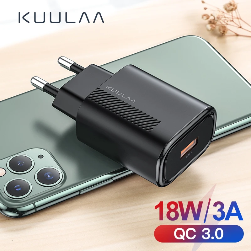 

18W Charger 3.0 QC PD Fast Charge Single Port USB Charging Adapter US UK Standard Plug Wall Charger For Xiaomi Redmi Note 8 7