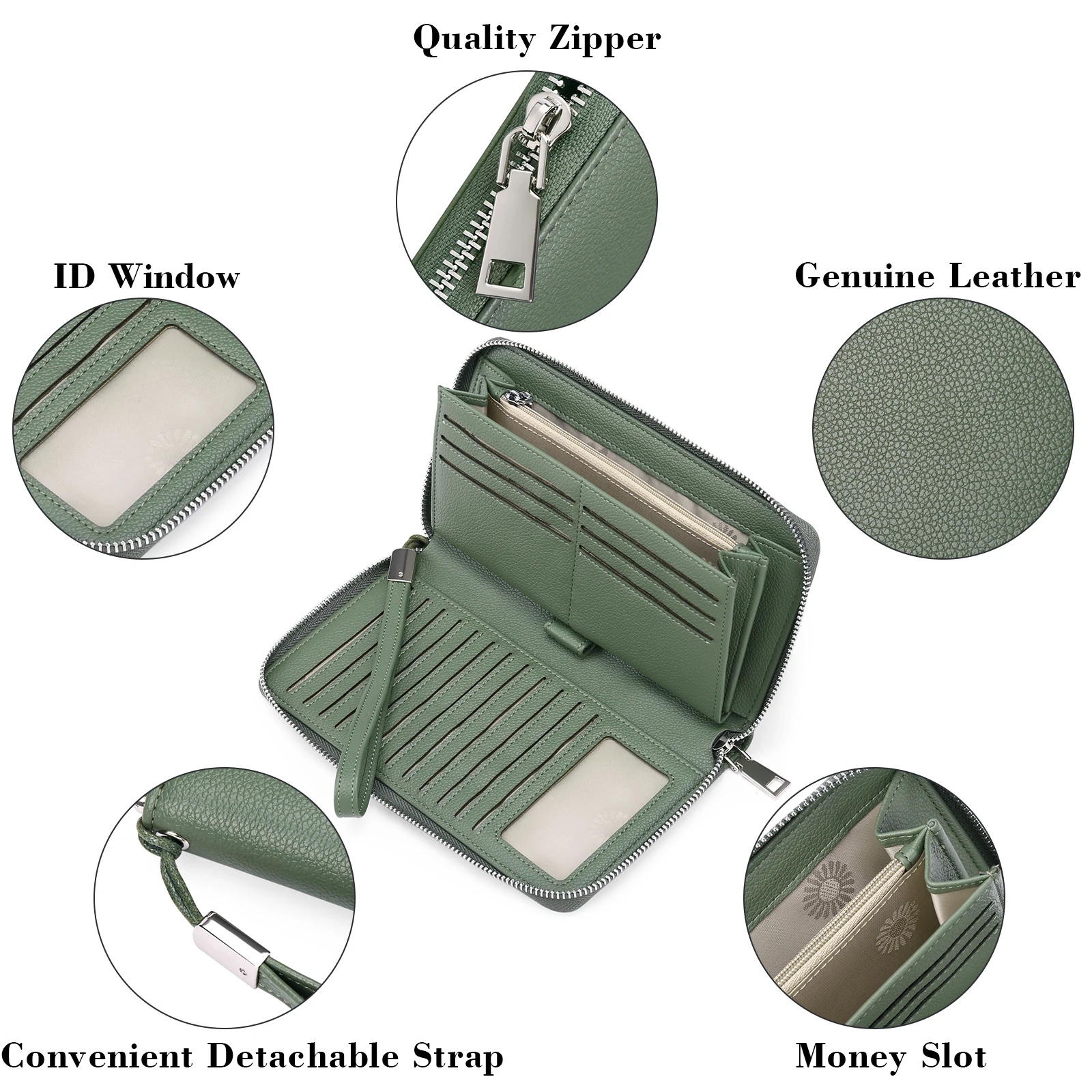 New Women PU Leather Wallets Female Long Zipper Purses Large Capacity Money Bag Phone Pocket Multifunction Clutch Card Holder