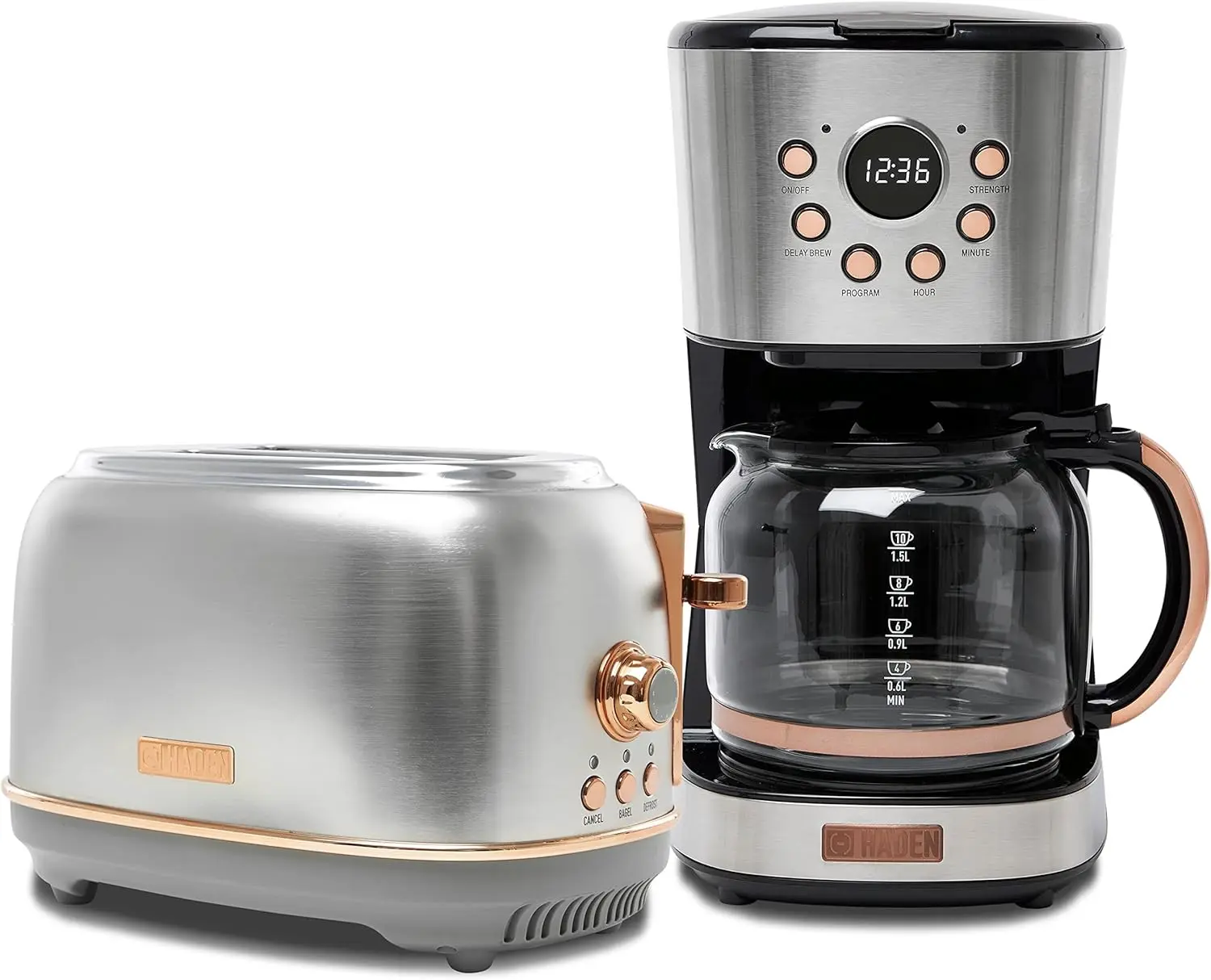 

Кофеварка 75106 Heritage, тостер 75105 с 2 ломтиками, сталь и медь