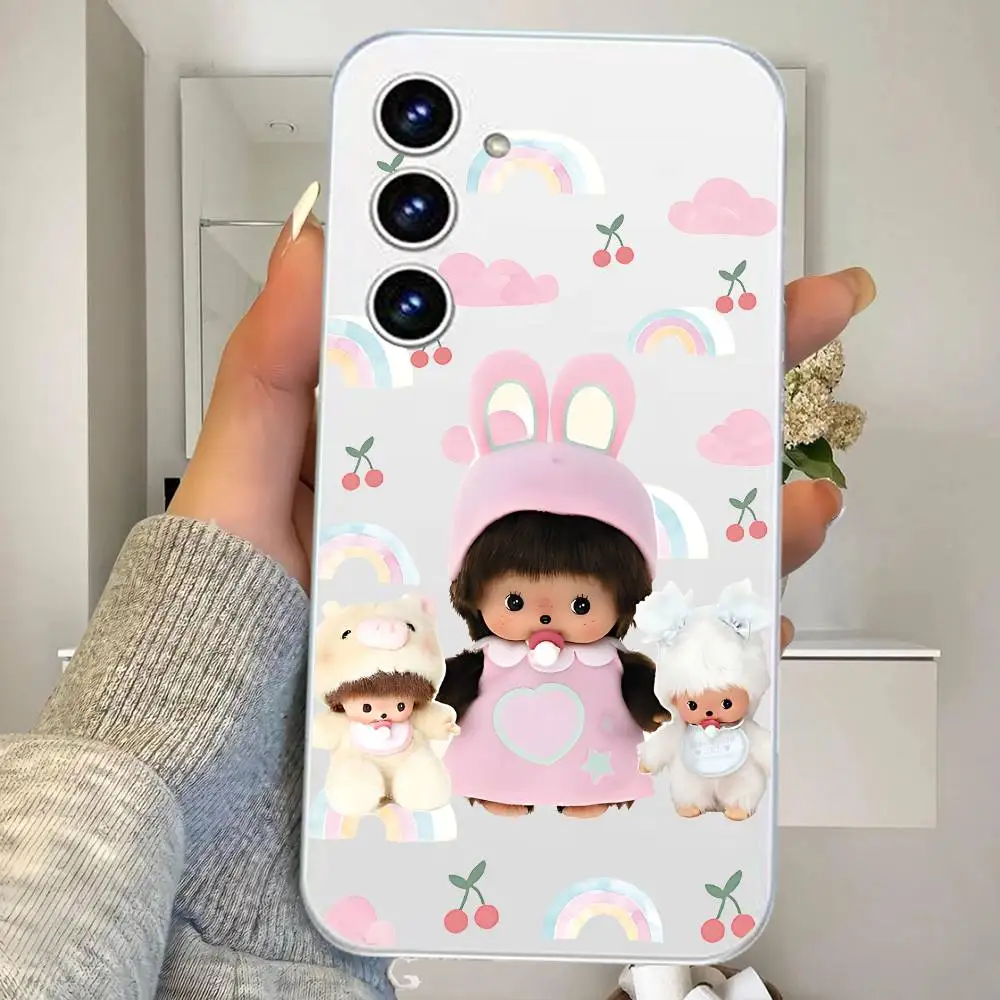 Фото Милый чехол для телефона M-monchichiS Kawaii для Samsung Galaxy S25 S24 S23 S22 S21 FE Ultra Plus A32 A53 A13 A31, мягкий чехол №2