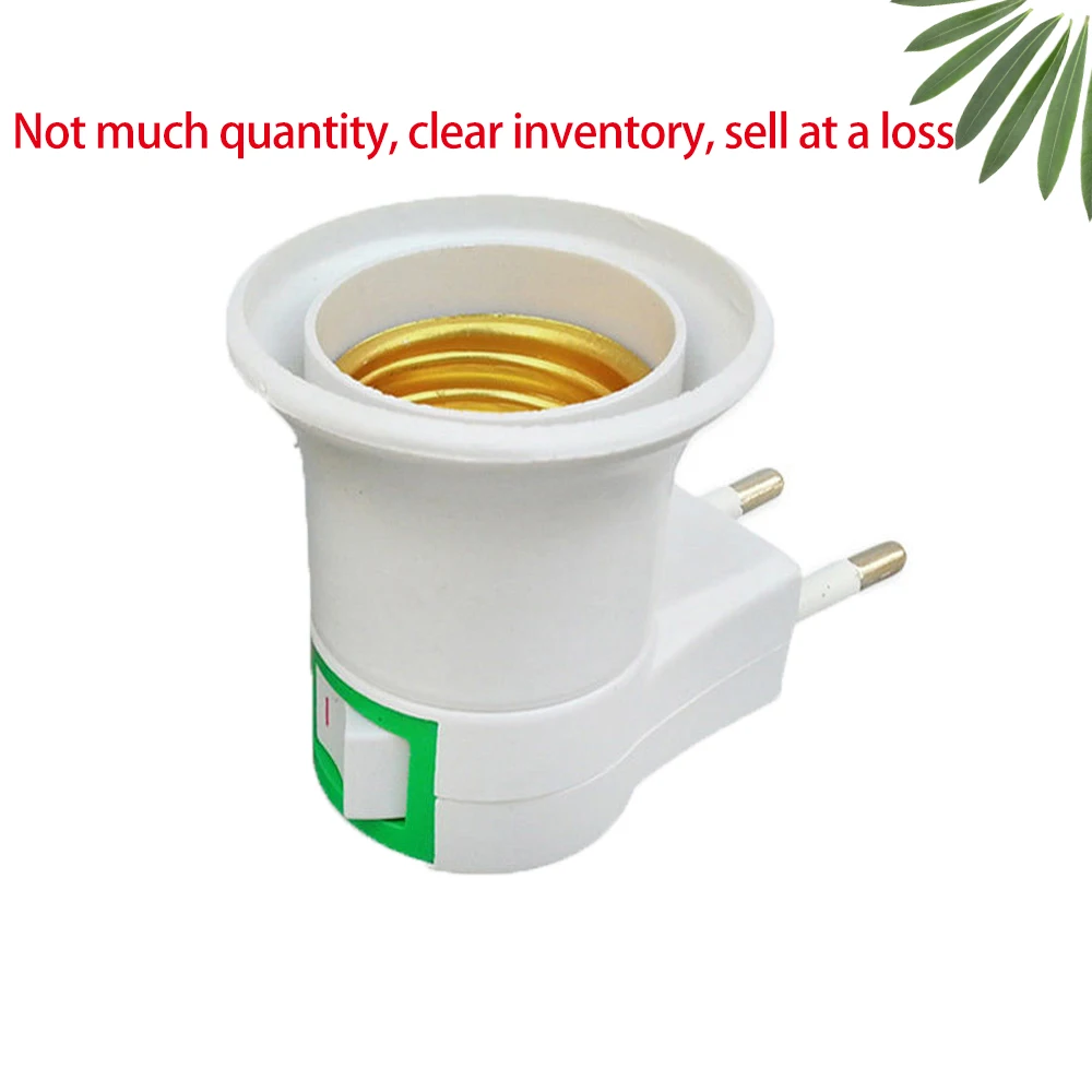 

1Pcs Free Shipping E27 EU Plug Adapter With Power On-Off Control Switch E27 Socket Lamp Base Lamp Socket