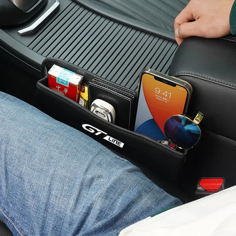 Car Leather Seat Storage Box Gap Plug Storage Organizer For Peugeot gtline GT LINE 508 5008 3008 208 2008 308 Car Accessories images - 6