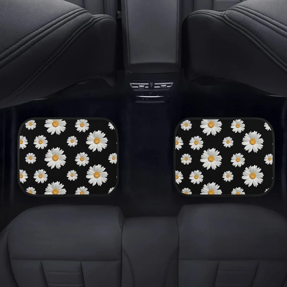 Винтажные автомобильные коврики JoyLamoria с маргаритками 4 шт. Цветочный декор