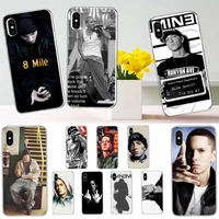 hip hop rapper eminem rap phone case transparent soft for iphone 12 11 13 7 8 6 s plus x xs xr pro max mini