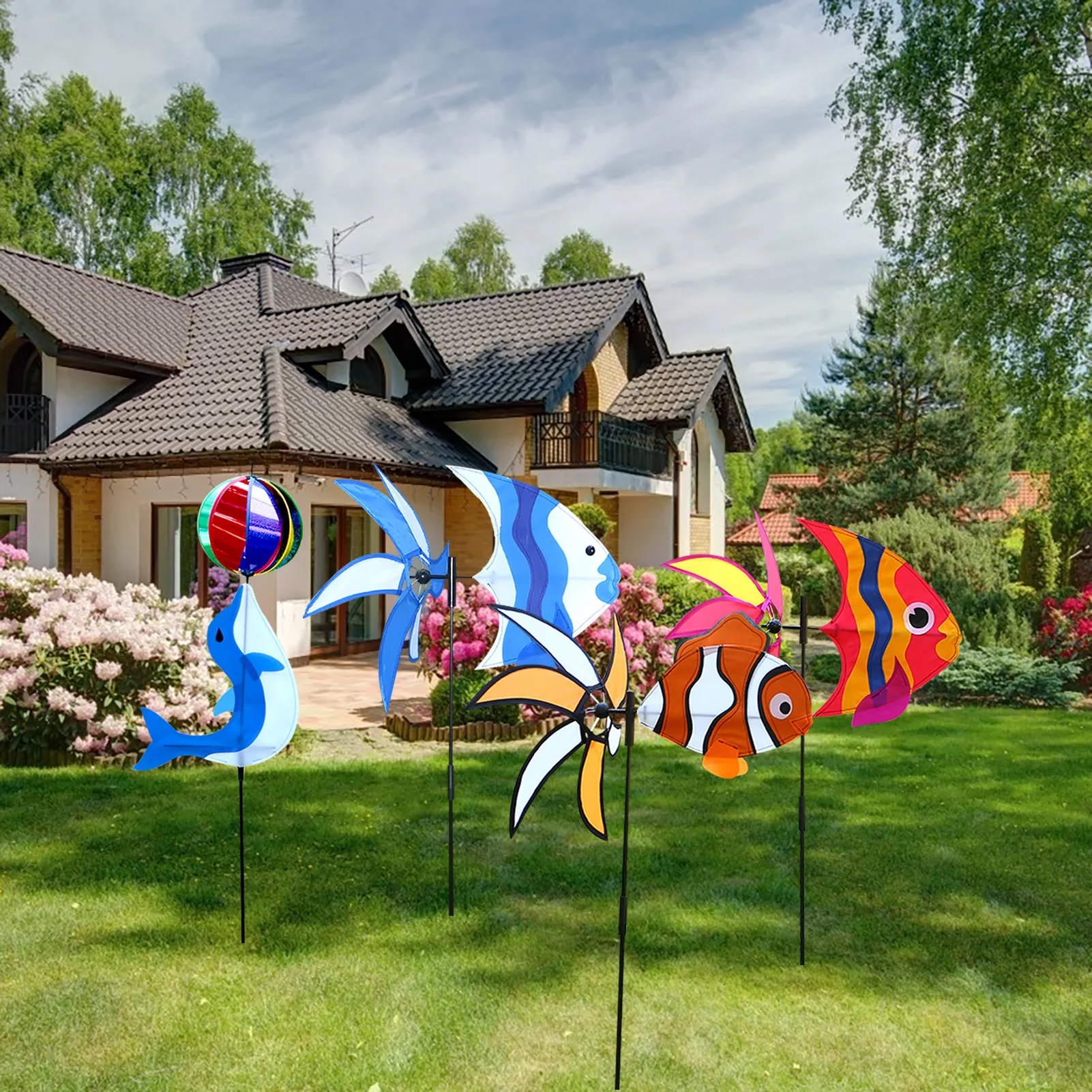 

Cute Animal Garden Yard Planter Colorful Whimsical Animal Stakes Decoracion Outdoor Decor Flower Pots Decoration Ornament