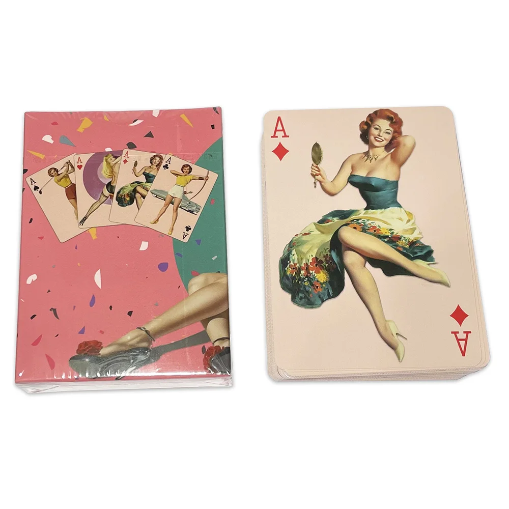 Pin_Up Sexy Beautiful Lady Bikini Cute Girls Game 55 Cards All Different Vintage Retro Classic Collection Poker Playing Cards