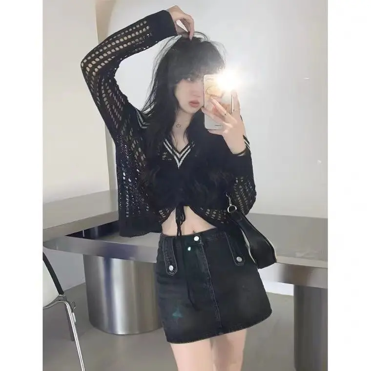 Блузка женская с открытыми плечами и V-образным вырезом Y2k