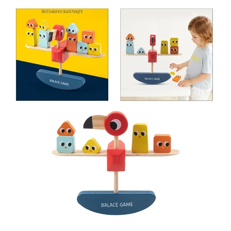 

Colourful Wooden Blocks Playset for 3 Years Old Toy Educational Puzzle Set