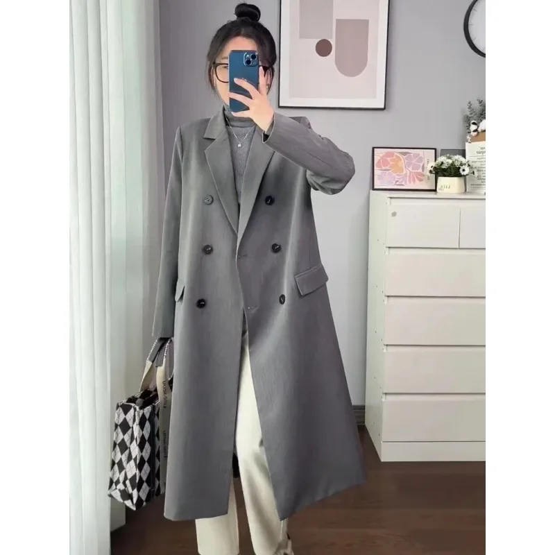 Зимняя серая куртка с длинными рукавами 2023 корейская версия в британском стиле