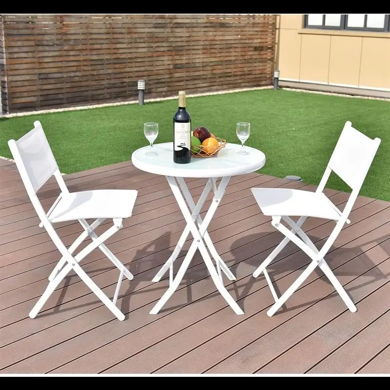 

Wfs Bistro Tables,Folding Bistro Table,Chairs Set,Garden,Backyard,Patio,3 PCS,White