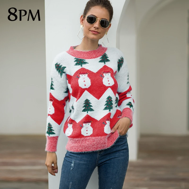 

Cashmere Sweater Women Christmas Warm Knitted Long Sleeve Jumper Sweaters For Women Fashion 2022 New Xmas Fashion Pullover