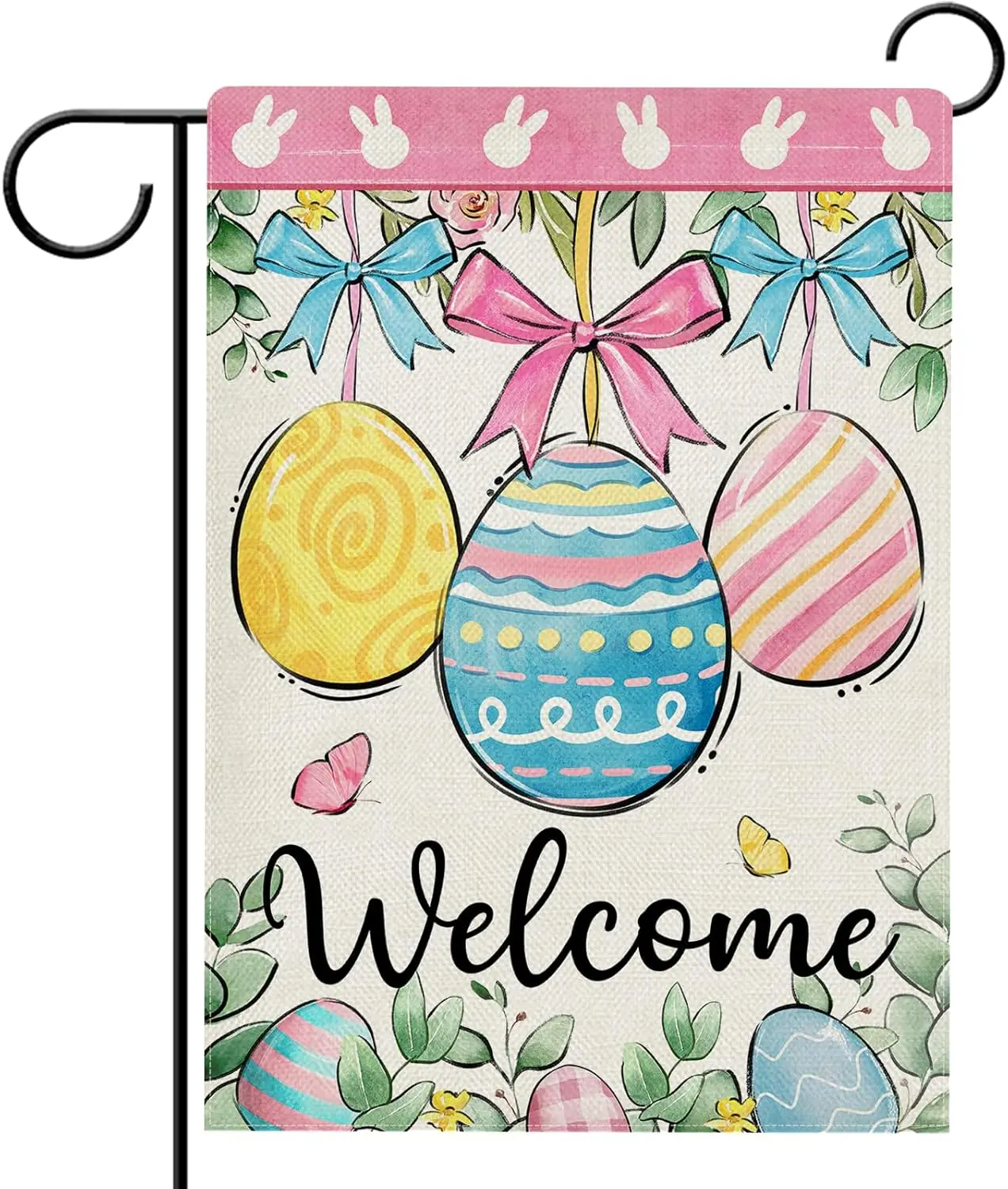 Декоративный Садовый флаг Hzppyz для пасхальных яиц двусторонний листья эвкалипта