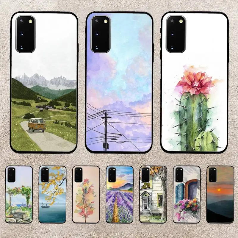 

Watercolor Painting Phone Case For Huawei Honor 10Lite 10i 20 8x 10 Funda 9lite 9xpro Back Coque