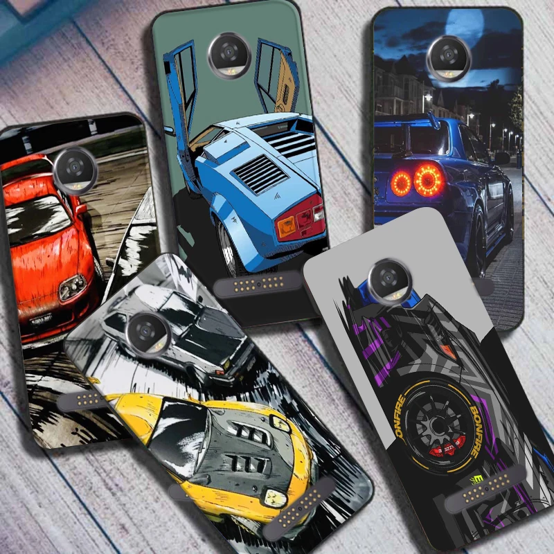 Автомобильный чехол JDM для телефона Motorola Moto Z2 Play, силиконовый чехол для телефона Moto Z2 Force Z3 Play Z2Play, чехлы, бамперы