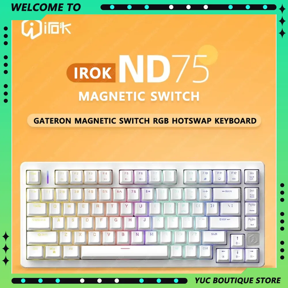 IROK ND75 игровая механическая клавиатура для киберспорта с магнитной осью HotSwap 75