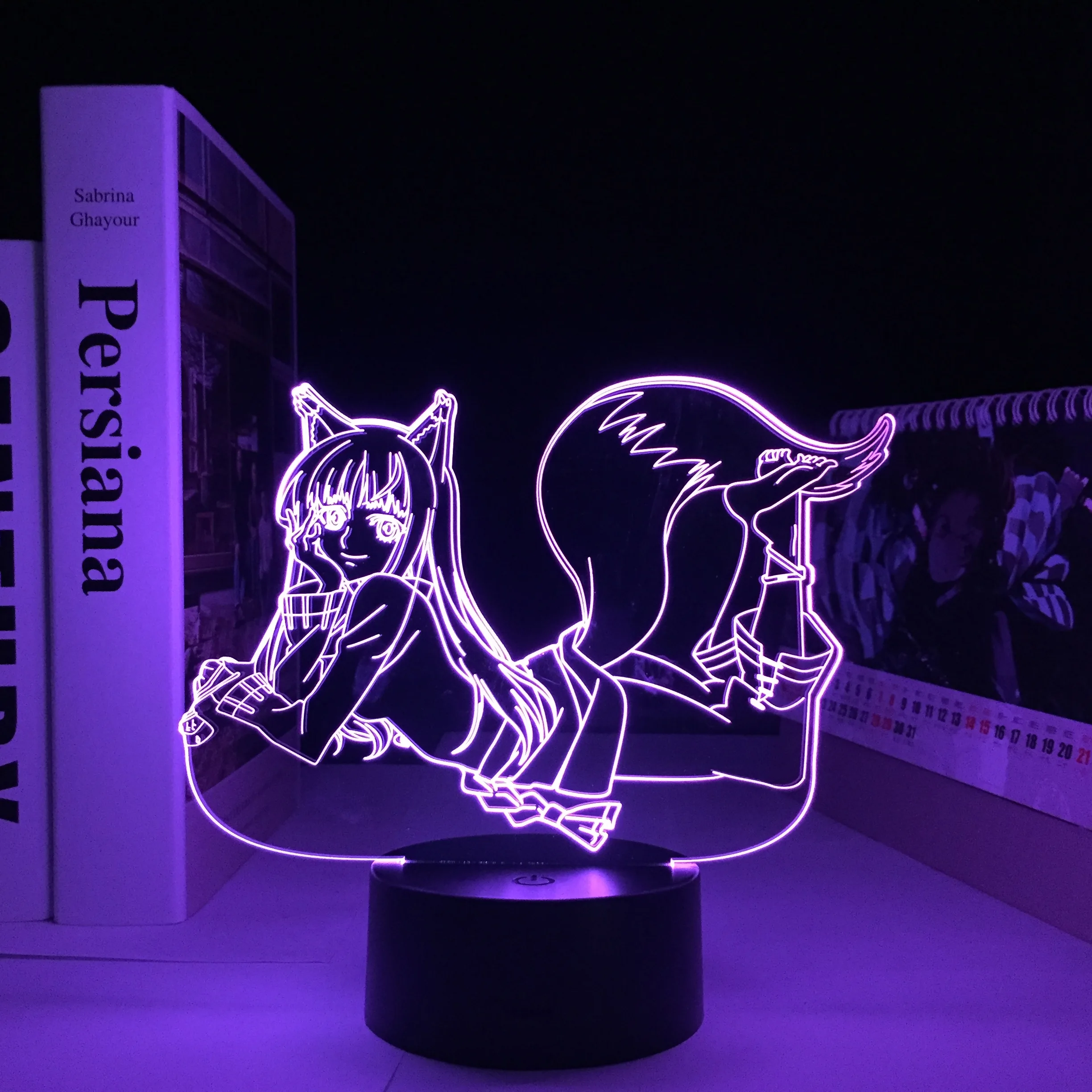 

Anime Spice And Wolf 3D Lamp for Bedroom Decor Nightlight Children's Brithday Gift Manga Spice and Wolf Holo Room Desk LED Light