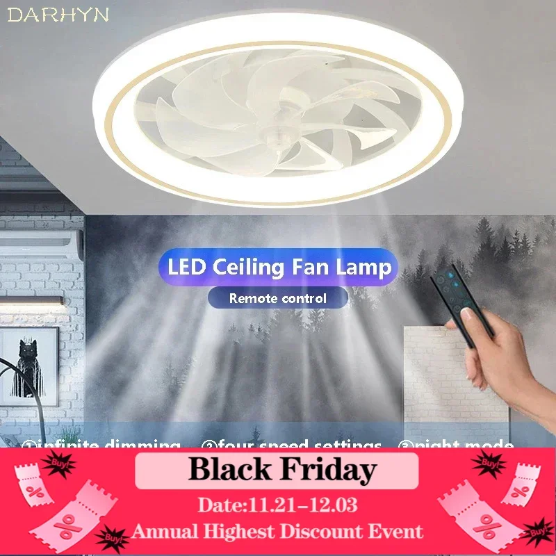 Современный вентилятор потолочный светильник с дистанционным управлением для