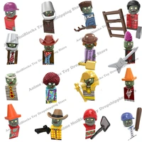 pvz pg8197 pg8205 plants zombies anime games bricks mini action toy figures assemble building blocks kids toys gifts
