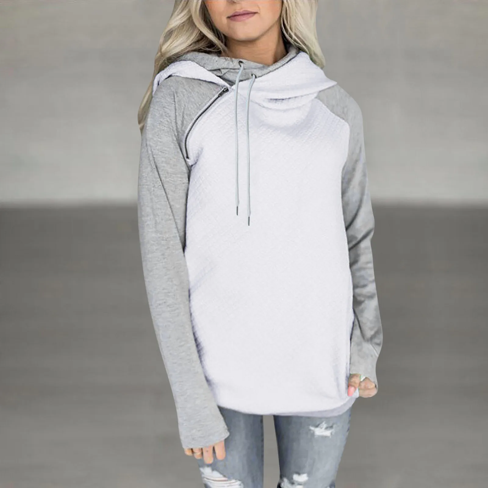 

Женские толстовки с длинным рукавом, клетчатые Лоскутные Топы, цветной блок, Легкий Повседневный пуловер, длинные толстовки для женщин