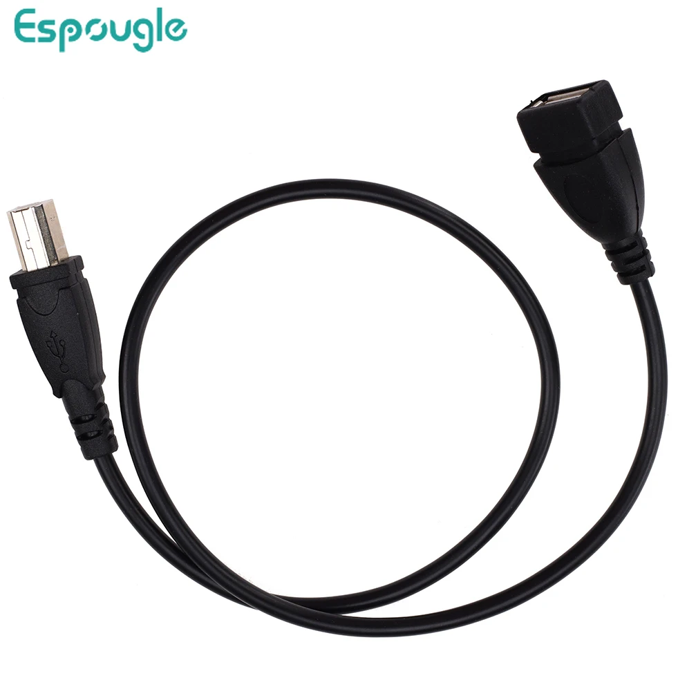 100pcs Black For USB Printer Extension Cable Adapter Cable USB 2.0 Type A Female to USB B Male Scanner Printer Cable Adapter