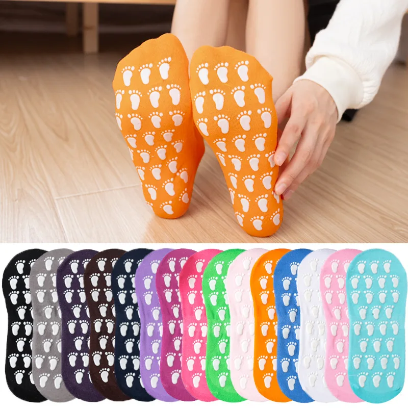 3Pairs Women's Thin Floor Socks Couple Candy Color Boat Socks Early Education Yoga Parent-Child Dispensing Non-Slip