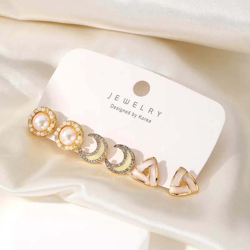 Модные богемные серьги-гвоздики IFKM с цирконом и жемчугом украшения для женщин