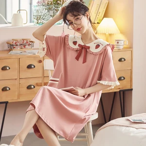 Летняя Милая женская одежда для сна, женская ночная рубашка, домашняя одежда для молодых девушек, хлопковая одежда для сна, ночная сорочка, домашняя одежда из модала