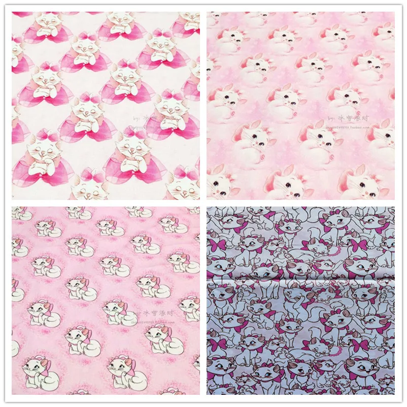 Disney Sweet Marie Cat Pink 100% Cotton Fabric for Girl Clot