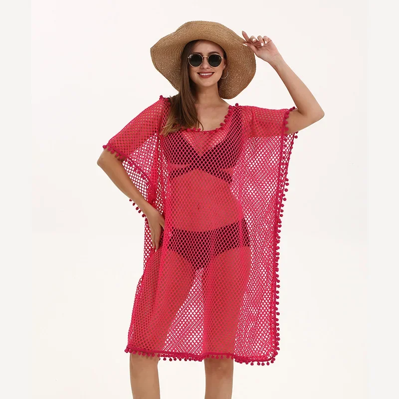 Beach Cape Cloak Women Poncho Scarf Seaside Holiday Spring and Summer Lady Hollow Out Coat Sun Protection Cover