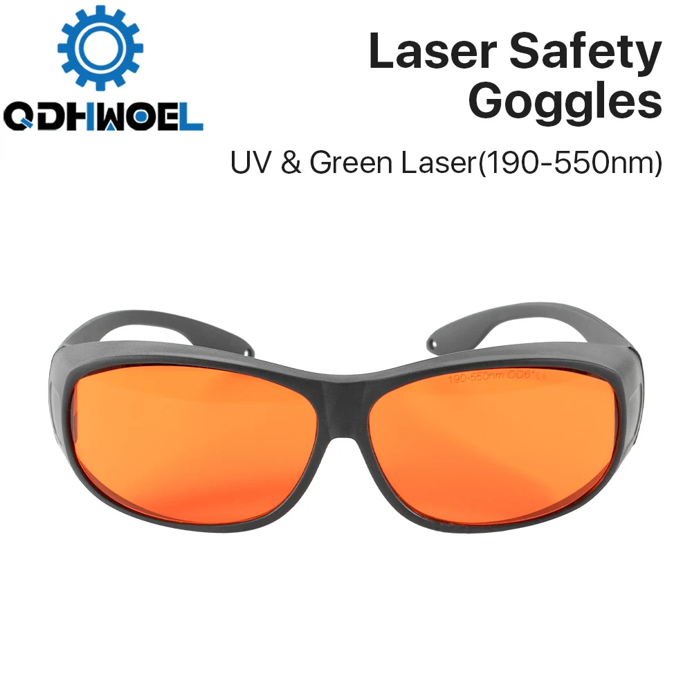 

Очки защитные QDHWOEL, защитные очки с УФ-лазером OD6 + 355нм 532 нм, 190-550 нм, для лазерной машины