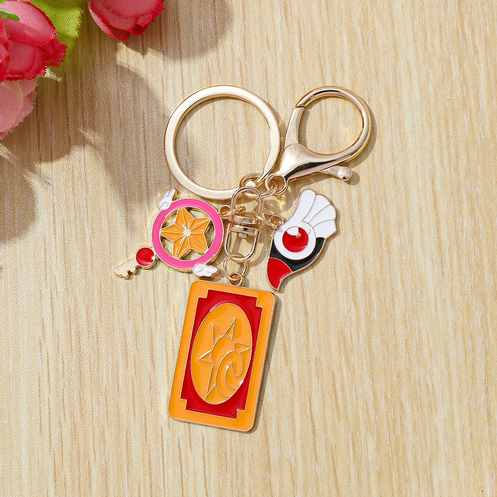 Фото Kawaii мультфильм анимация Cardcaptor волшебная карта Сакура очаровательный брелок креативный милый брелок для рюкзака аксессуары подарки №3