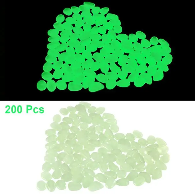 

200 Pieces Glow in the Dark Pebbles Rocks Stones Great for Backyard or Indoor Decor Garden Aquariums Flower Bed 200 200 200 200