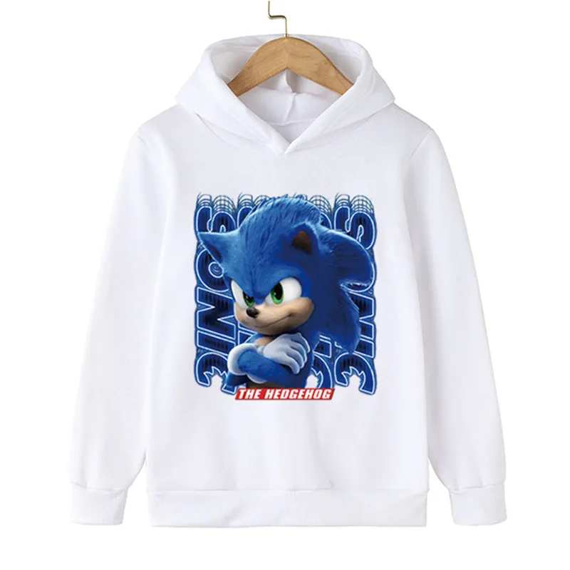 

Новинка 2022 года, худи Sonic, костюмы, мультяшный весенний и осенний Повседневный свитшот с длинным рукавом, Детские Модные топы с капюшоном, од...