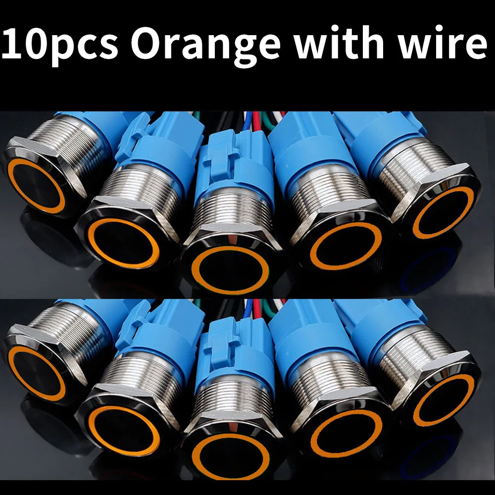 Металлические переключатели PRONCH 10 шт., 16/19/22 мм, серебристые