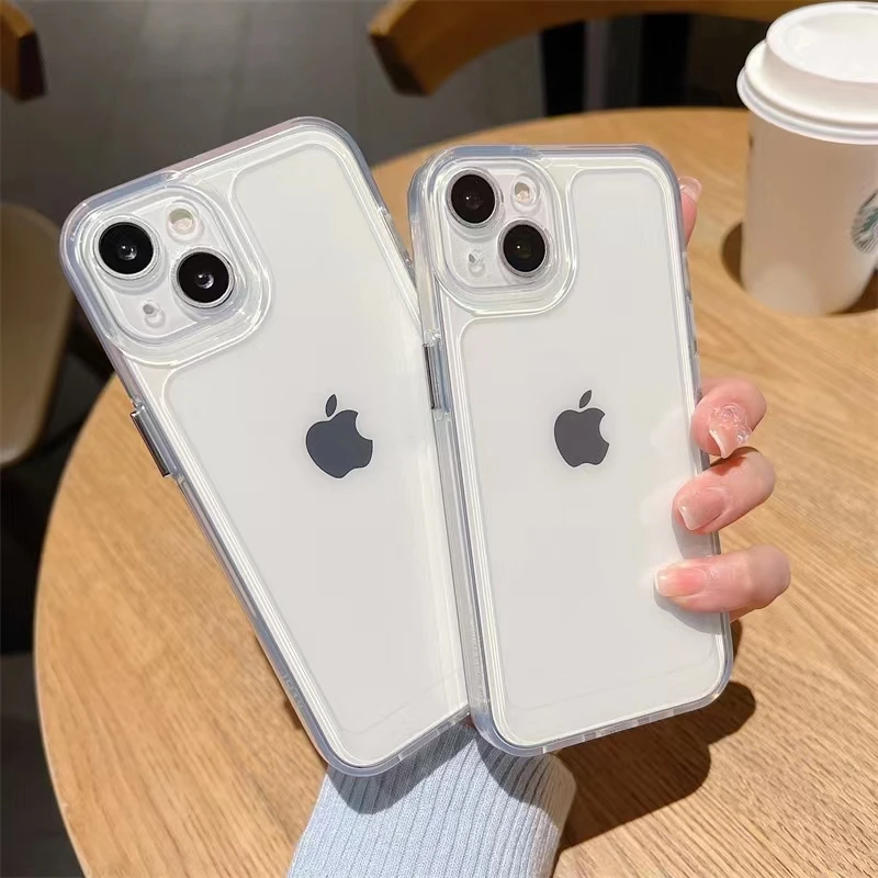 

Luxury Transparent Soft Crystal Phone Case For iPhone 14 13 12 11 Pro Max XS X XR SE2020 7 8 14 Plus Shockproof Protective Cover