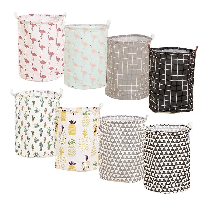 

1pc Folding Laundry Basket Round Storage Bin Bag Large Hamper Clothes Toy Basket Bucket Organizer Large Capacity