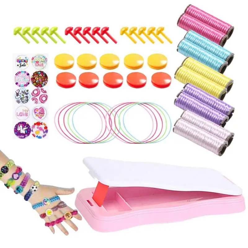 

Набор для изготовления браслетов для девочек, набор для самостоятельного изготовления браслетов включает в себя красочные нитки и плетеные художественные Игрушки для девочек