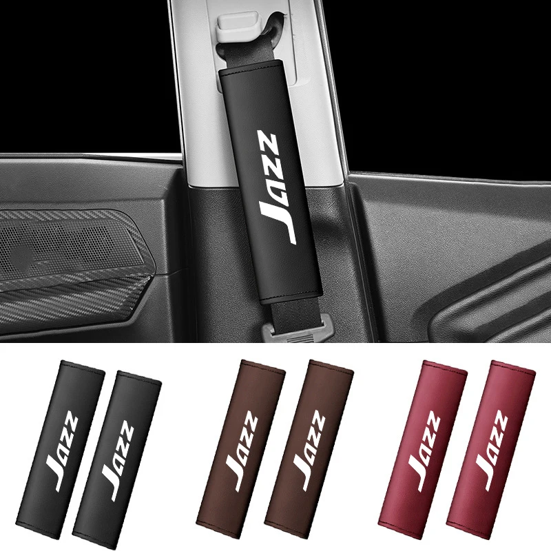 2 шт. кожаный автомобильный ремень безопасности коврик для ремня Honda Jazz Civic Fit Accord