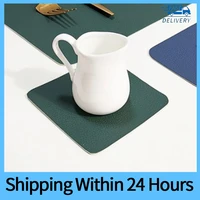1pc dining table heat insulation mat table pad bowl placemat leather coaster placemat for waterproof rectangle kitchen accessory