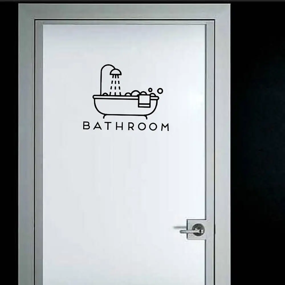 

New Creative Diy Funny Door Stickers Bathroom Bathtub Shower Door Wall Art Decal Sticker Waterproof Home Decoration