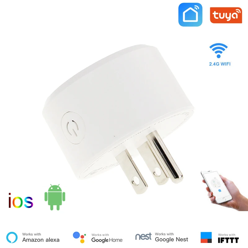 

FROGBRO Wifi Smart Plug US 110-220V 10A Voice Control Socket Timer Wirless APP Control Work With Google Home