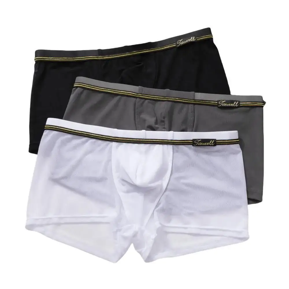 Трусы-боксеры TAUWELL мужские сетчатые дышащее нижнее белье пикантные шорты с