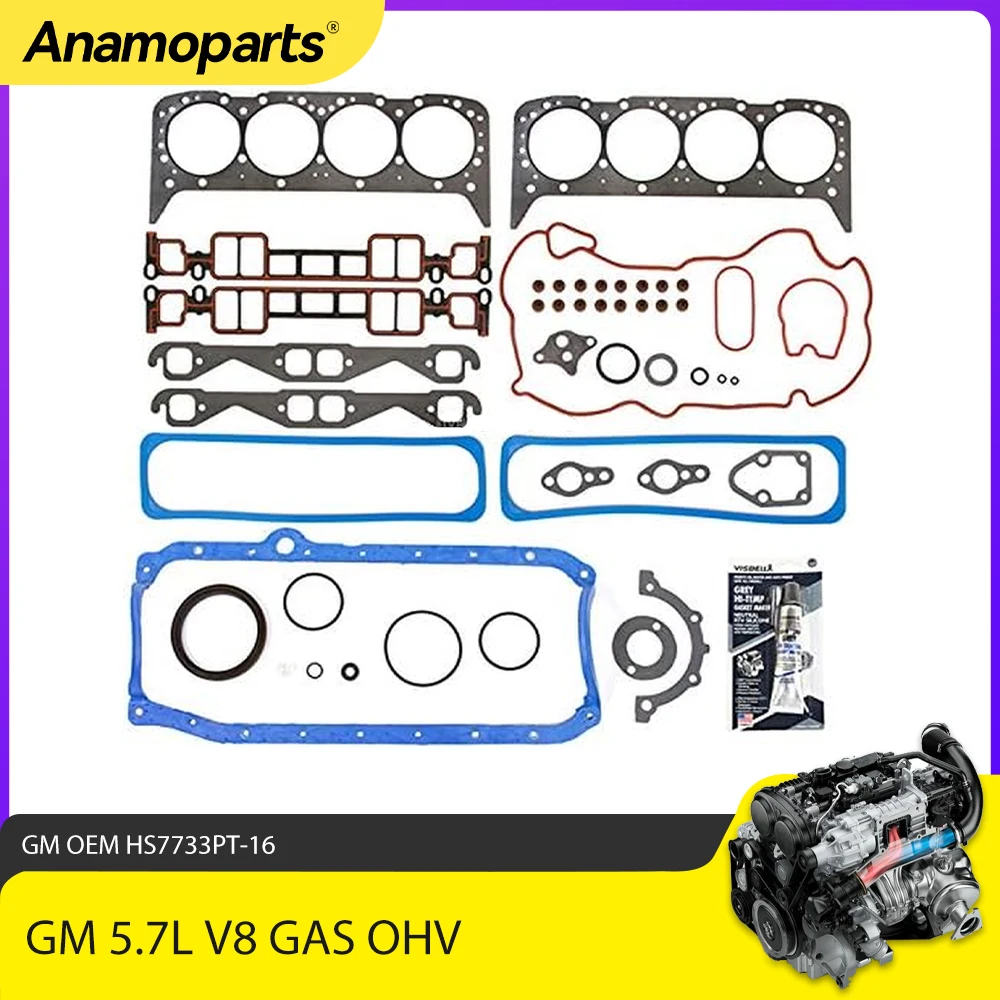 

Детали двигателя, полный комплект прокладок, подходит для Cadillac GMC Chevrolet 5,7 Л V8 GAS OHV 1996-2002 OEM