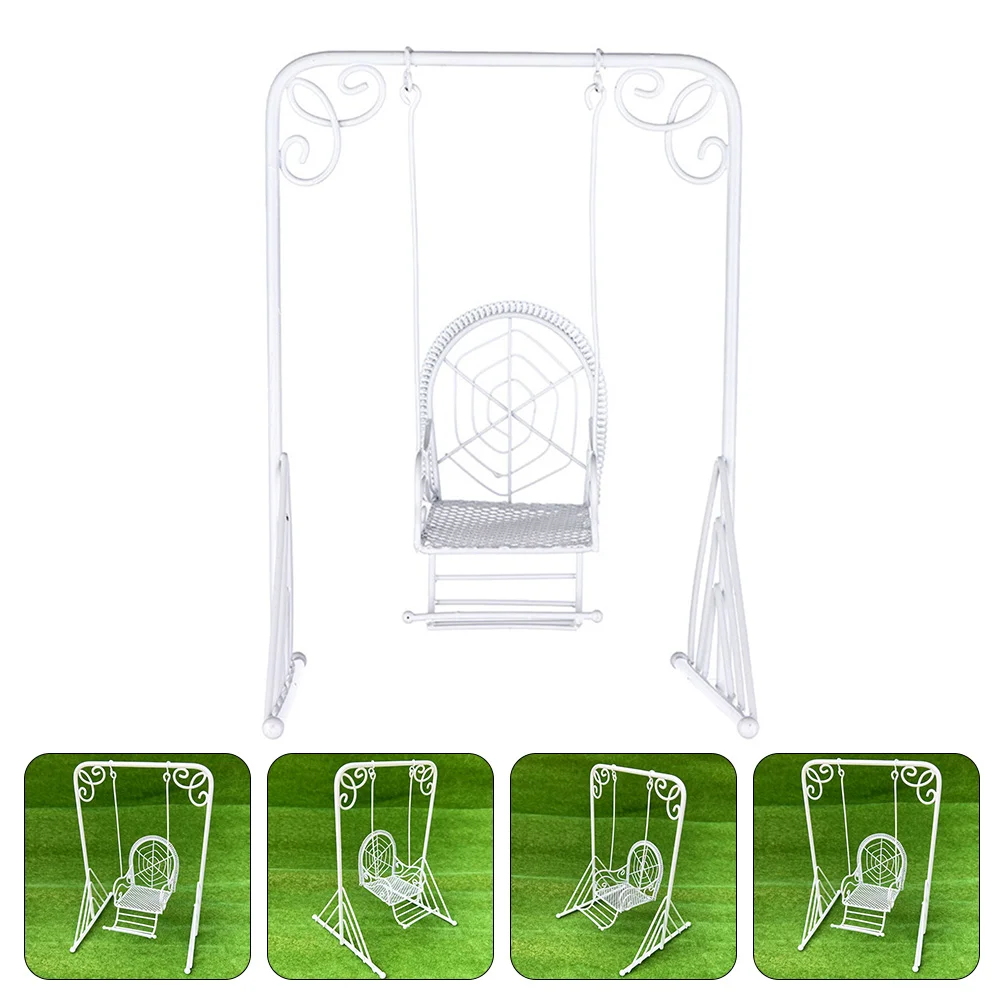 

Миниатюрные качели-игрушки, домашний декор, миниатюрные качели для крыльца, миниатюрная мебель, кукольный домик, качели, статуэтка, миниатюрные металлические качели