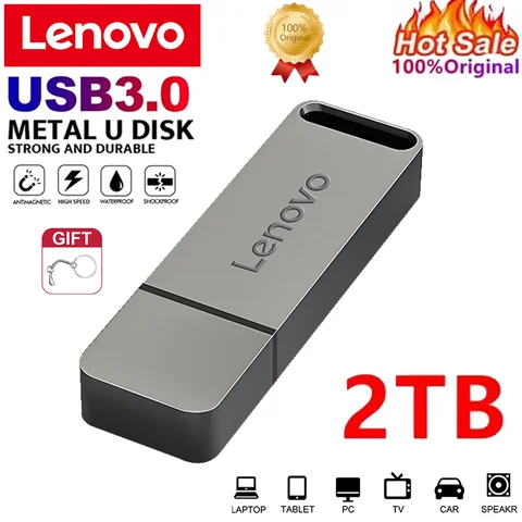 Lenovo USB 3.0 Флэш-накопитель Металлический Pen Drive 2 ТБ/1 ТБ/512 ГБ Водонепроницаемый высокоскоростной флэш-диск Мини-накопители 2 ТБ U-диск Pen Driv