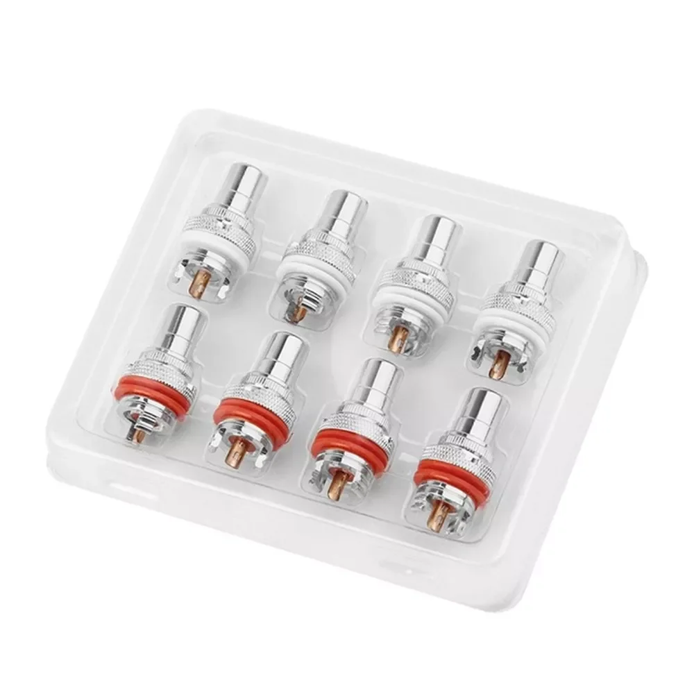 

NEW 8PCS Audio Jack RCA Female Adapter Copper Rhodium Plating Acoustic Terminal Socket Chassis Jack RCA Connector CMC Plugs