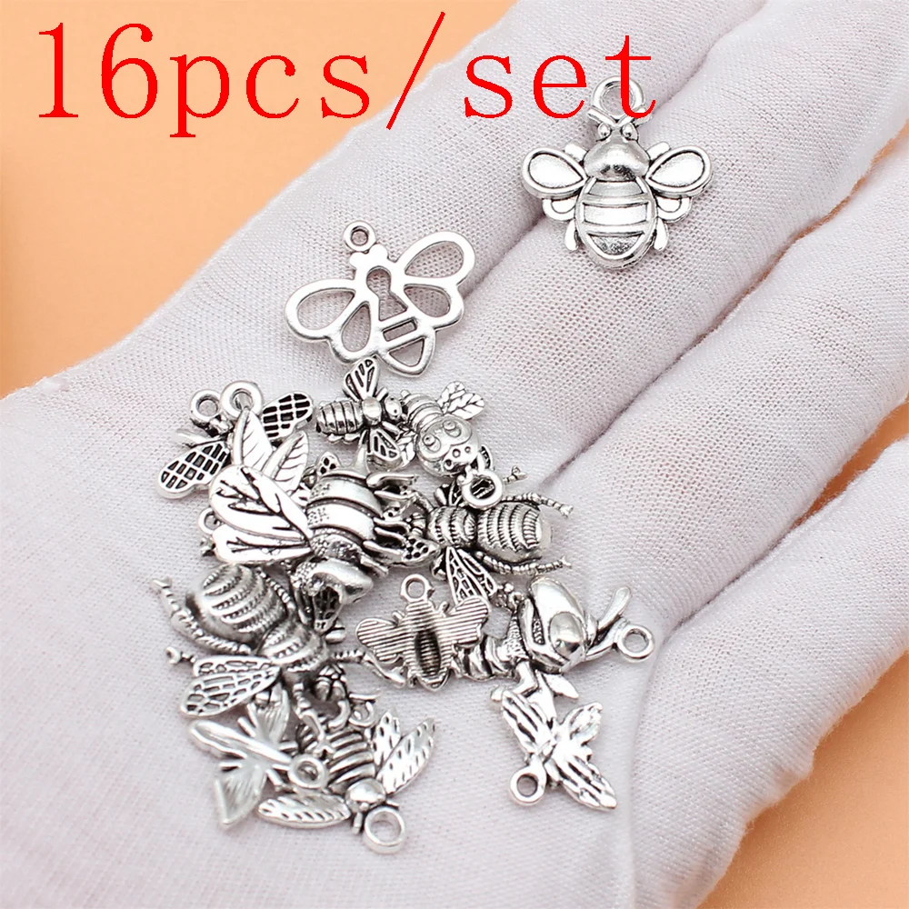 

Handmade Crafts Accessories For Jewelry Bee Charms 16pcs/set
